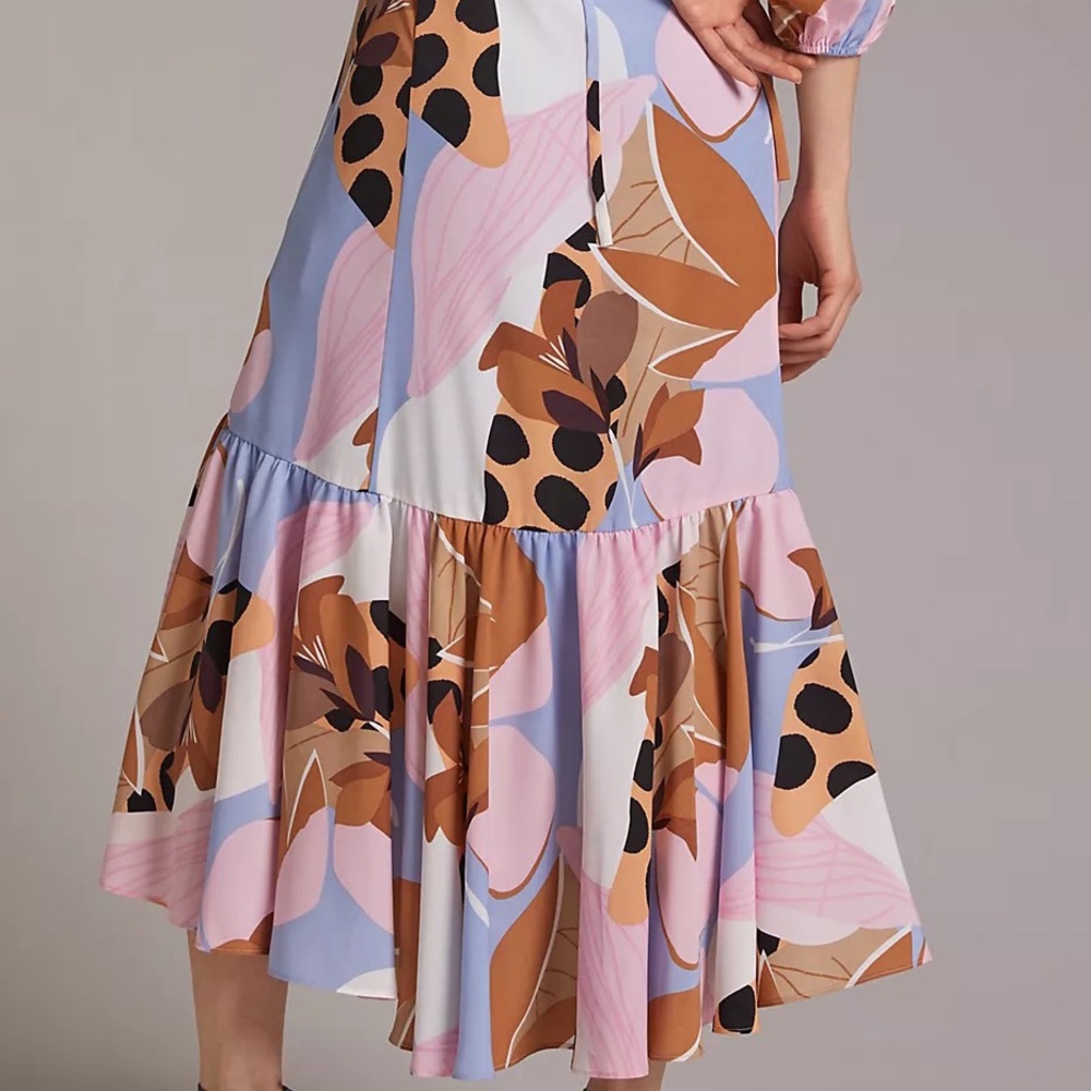 Anthropologie Bloom Wrap Midi Dress Hutch - Picture 7 of 10